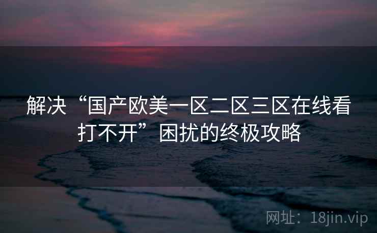 解决“国产欧美一区二区三区在线看打不开”困扰的终极攻略 解决“国产欧美一区二区三区在线看打不开”困扰的终极攻略